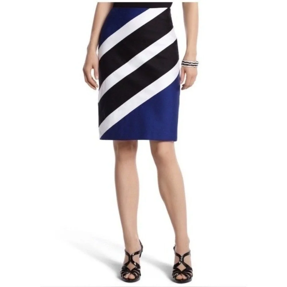 White House Black Market diagonal striped